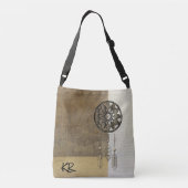 Tan Minimalistisch Mit Monogramm Tote Bag w. Dream Tragetaschen Mit Langen Trägern (Rückseite)