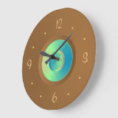 Tan mit Aqua Blue Center>Wall Clock Große Wanduhr (Winkel)