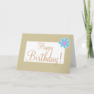 Tan mit Corner Blume "Birthday Card" Karte