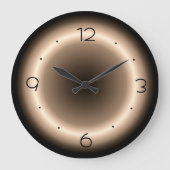 Tan mit hellen Halo-Effekt in Creme Large Clock Große Wanduhr (Vorderseite)