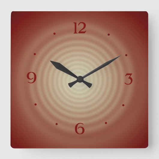 Tan mit Lemon Swirl Center>Wall Clock Quadratische Wanduhr (Vorderseite)