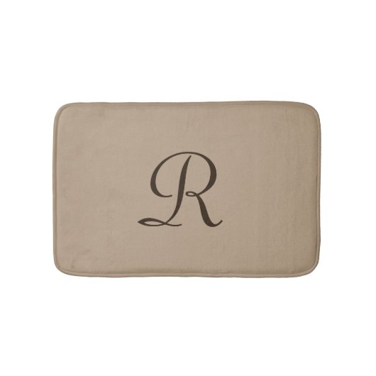 Tan Mit Monogramm Plush Bath Mat Badematte (Vorderseite)