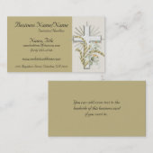 TAN mit schönen BlumenquerVisitenkarten Visitenkarte (Vorne/Hinten)