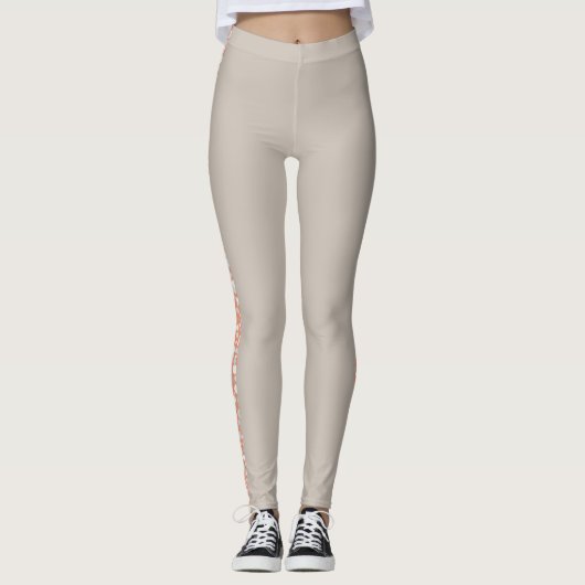 Tan mit Streifen Leggings (Vorderseite)