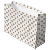 TAN MIT TEDDY-BÄREN-FÄLLEN MIT GRÜNEN KLEINEN KRAW GROßE GESCHENKTÜTE (Rückseite Schrägansicht)