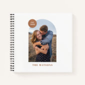 Tan Modern Arch Custom Foto Album Journal Notizblock (Vorderseite)
