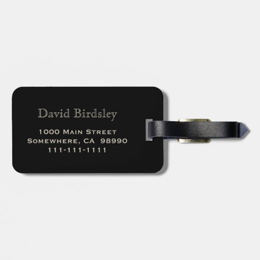 Tan Monogram Gepäckmarke für Männer Gepäckanhänger (Rückseite horizontal)