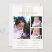 Tan Monogram Simple Adoption 3 Foto Collage Ankündigung (Vorderseite)