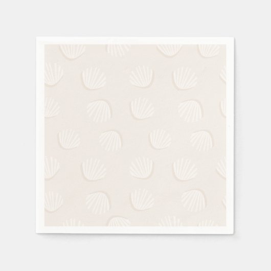 Tan Muschel Pattern Serviette (Vorderseite)