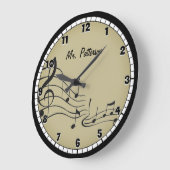 Tan Musiknotens benutzerdefinierte große Uhr (Winkel)