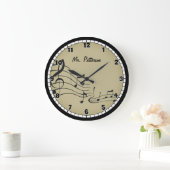 Tan Musiknotens benutzerdefinierte große Uhr (Zuhause)
