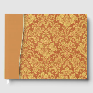Tan Natural Damask Wedding oder Shower Guestbook Gästebuch