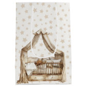 TAN NEUTRAL FARBEN BOHO BABY CRIB MITTLERE GESCHENKTÜTE (Rückseite)
