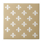 Tan Neutral Fleur de Lys Fliese (Vorderseite)