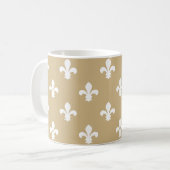 Tan Neutral Fleur de Lys Kaffeetasse (Vorderseite Links)