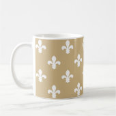 Tan Neutral Fleur de Lys Kaffeetasse (Links)
