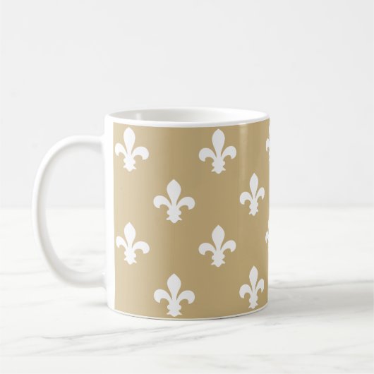Tan Neutral Fleur de Lys Kaffeetasse (Links)