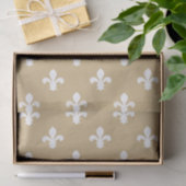 Tan Neutral Fleur de Lys Seidenpapier (Geschenk)