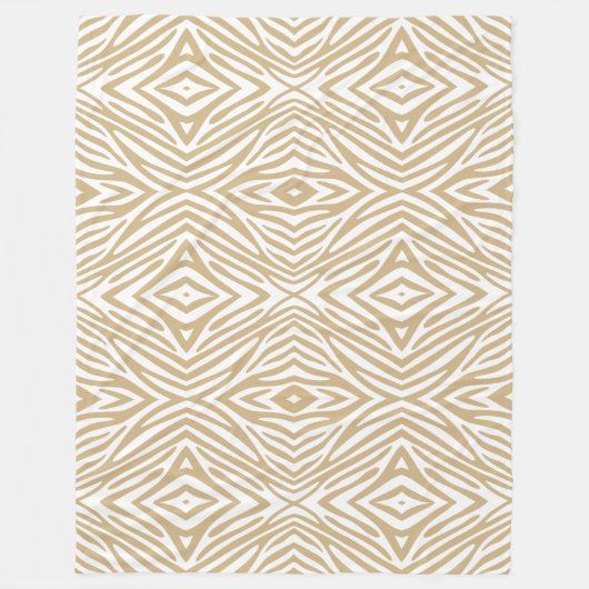 Tan Neutral Zebra Fleecedecke (Vorderseite)