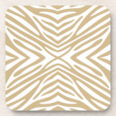Tan Neutral Zebra Getränkeuntersetzer (Vorderseite)