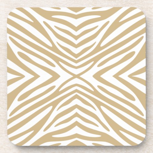 Tan Neutral Zebra Getränkeuntersetzer (Vorderseite)