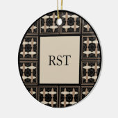 Tan on Black Initials Keramik Ornament (Links)