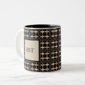 Tan on Black Initials Zweifarbige Tasse (Vorderseite Links)