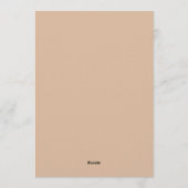 Tan Painterly Bloom Wedding Einladung (Rückseite)