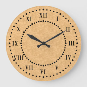 Tan Parchment Look Roman Zahlen Wall Clock Große Wanduhr