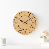 Tan Parchment Look Roman Zahlen Wall Clock Große Wanduhr (Zuhause)