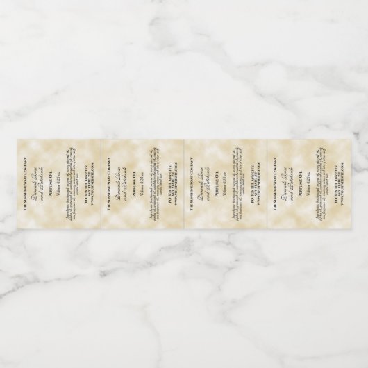 Tan Parchment Style Parfümerrollen Flaschenetikett Wasserflaschenetikett (Einzelnes Label)