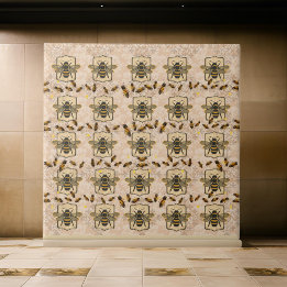 Tan Pattern HoneyBee Design | Keramikfliese