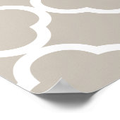 Tan Peach Pink Quatrefolie Monogram Poster (Ecke)