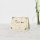 Tan Perchment Paper Style Wedding danke Karte (Vorderseite)