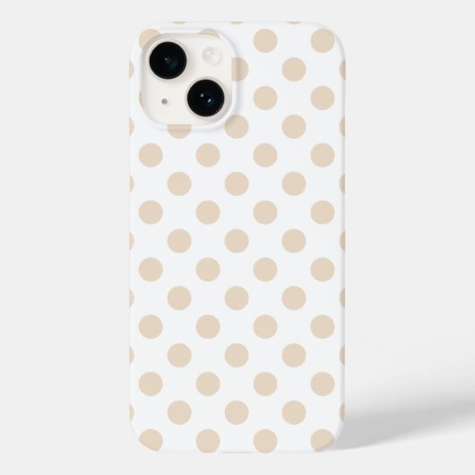 Tan-Polka-Punkte Case-Mate iPhone Hülle (Rückseite)