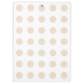 Tan-Polka-Punkte Klemmbrett (Rückseite)