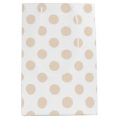 Tan-Polka-Punkte Mittlere Geschenktüte (Vorderseite)