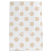 Tan-Polka-Punkte Mittlere Geschenktüte (Rückseite)