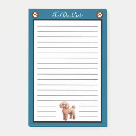 Tan Poodle Dog to do List Post-it Klebezettel