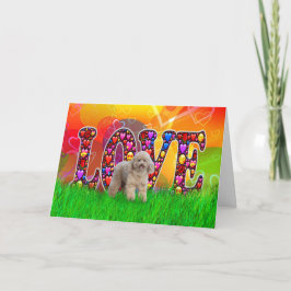 Tan Poodle Dog Valentine Card Karte