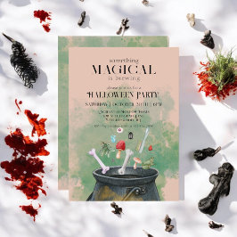 Tan Potions & Zaubers Hexen Cauldron Halloween Einladung