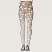 TAN Preppy Glen-Karo-karierte Mode Leggings (Vorderseite)