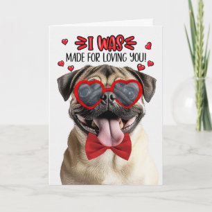 Tan Pug Hund gemacht um dich zu lieben Valentinsta Feiertagskarte