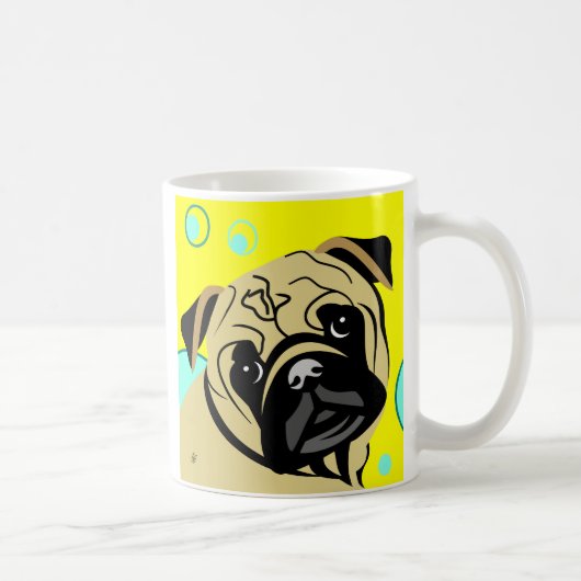Tan Pug Hund Kaffeetasse (Rechts)
