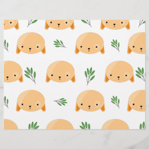 Tan Puppy Hunde mit Grass Scrapbook Paper Flyer