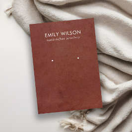 TAN RED LETHER TEXTURE STUD EARRING DISPLAD KARTE