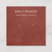 TAN RED LETHER TEXTURE STUD EARRING DISPLAD KARTE (Vorderseite)