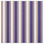 Tan, Red, Midnight Blue, White & Black Pattern Stoff (Muster)