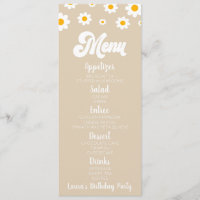 Tan Retro Daisy Flower Birthday Party Food