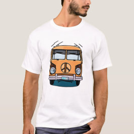 Tan Retro Hippie Van Vintag Colors Art T-Shirt